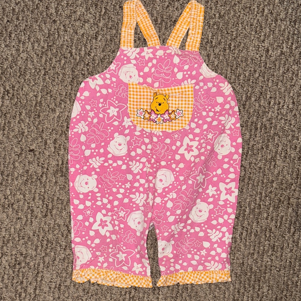 Winnie the Pooh Vintage Pink and White Romper Size 3T